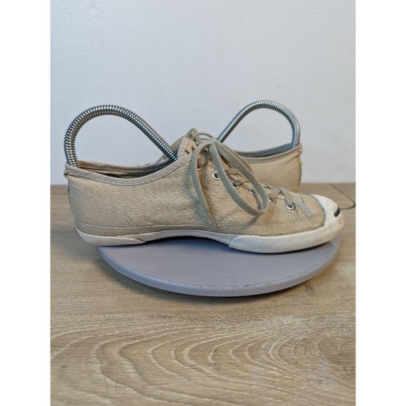 Converse Jack Purcell Tan White Canvas Low Top Casual Sneakers 540345C size 7.5 - Picture 8 of 10